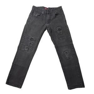Truth Substance Jeans Boys 8 Black Skinn Fit Moto Distressed Youth BU7B44BLKP